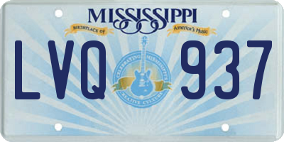 MS license plate LVQ937