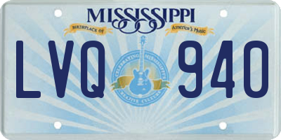 MS license plate LVQ940
