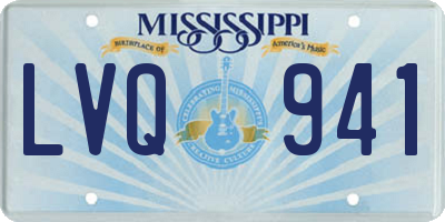 MS license plate LVQ941