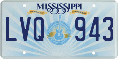 MS license plate LVQ943