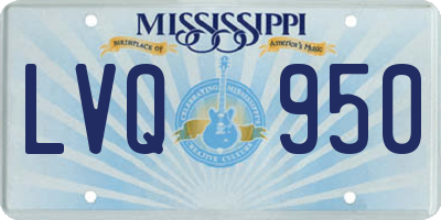 MS license plate LVQ950