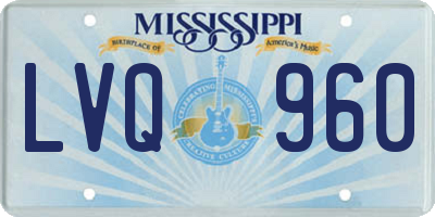 MS license plate LVQ960
