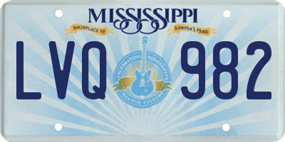 MS license plate LVQ982