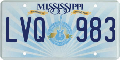 MS license plate LVQ983