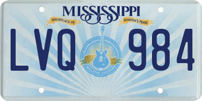 MS license plate LVQ984