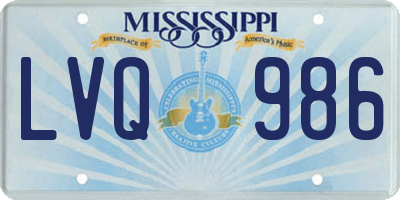 MS license plate LVQ986