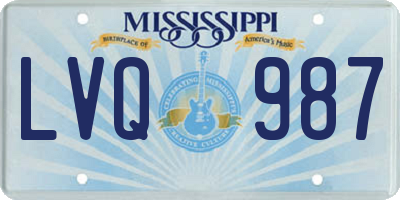 MS license plate LVQ987