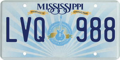 MS license plate LVQ988