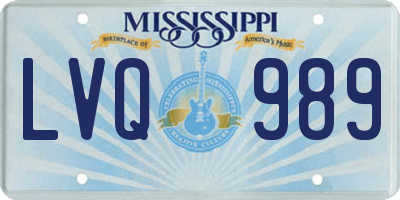 MS license plate LVQ989