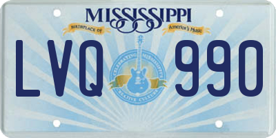 MS license plate LVQ990