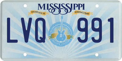 MS license plate LVQ991