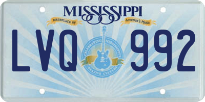 MS license plate LVQ992