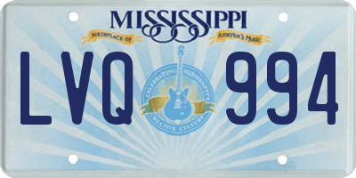 MS license plate LVQ994