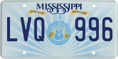 MS license plate LVQ996