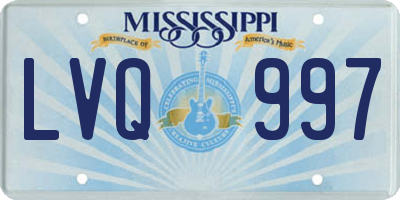 MS license plate LVQ997