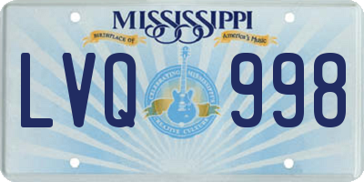 MS license plate LVQ998