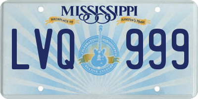 MS license plate LVQ999