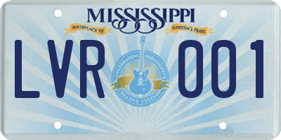 MS license plate LVR001