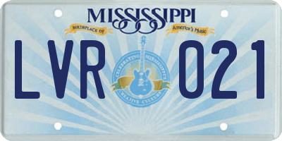 MS license plate LVR021