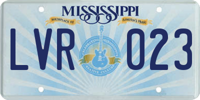 MS license plate LVR023
