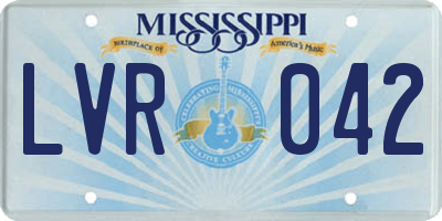 MS license plate LVR042