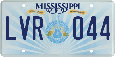 MS license plate LVR044