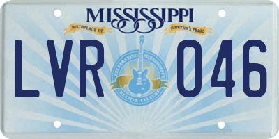 MS license plate LVR046