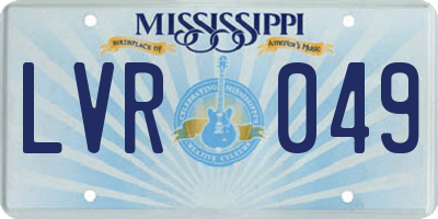 MS license plate LVR049
