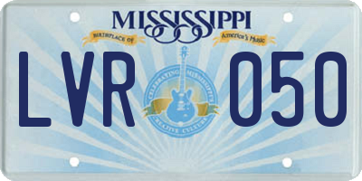 MS license plate LVR050