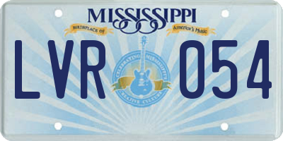 MS license plate LVR054