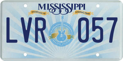 MS license plate LVR057