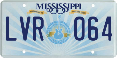 MS license plate LVR064