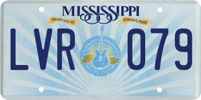 MS license plate LVR079