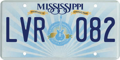 MS license plate LVR082