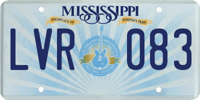MS license plate LVR083