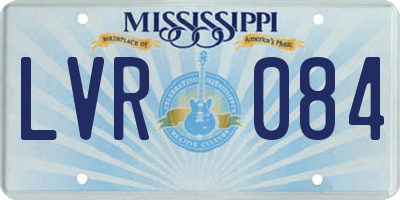 MS license plate LVR084