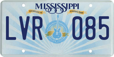 MS license plate LVR085