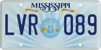 MS license plate LVR089