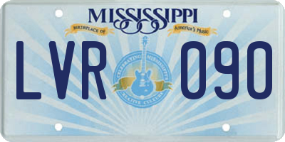 MS license plate LVR090