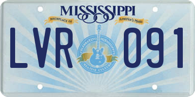 MS license plate LVR091