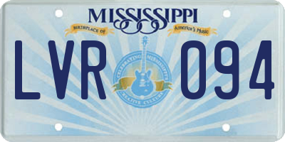 MS license plate LVR094