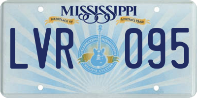 MS license plate LVR095