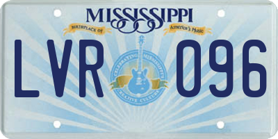 MS license plate LVR096