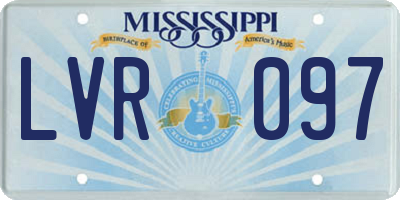 MS license plate LVR097