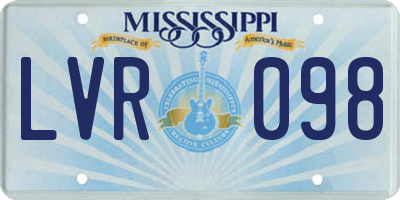 MS license plate LVR098