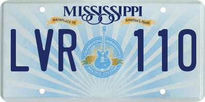 MS license plate LVR110