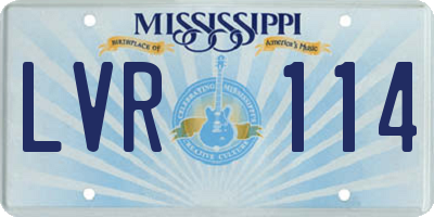 MS license plate LVR114
