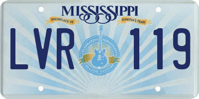MS license plate LVR119