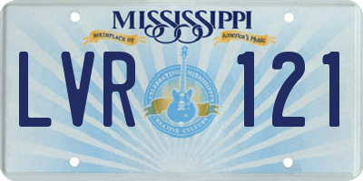 MS license plate LVR121
