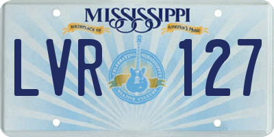 MS license plate LVR127